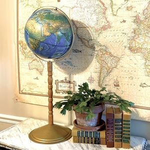 Vintage mid century Rand McNally Globe on stand.